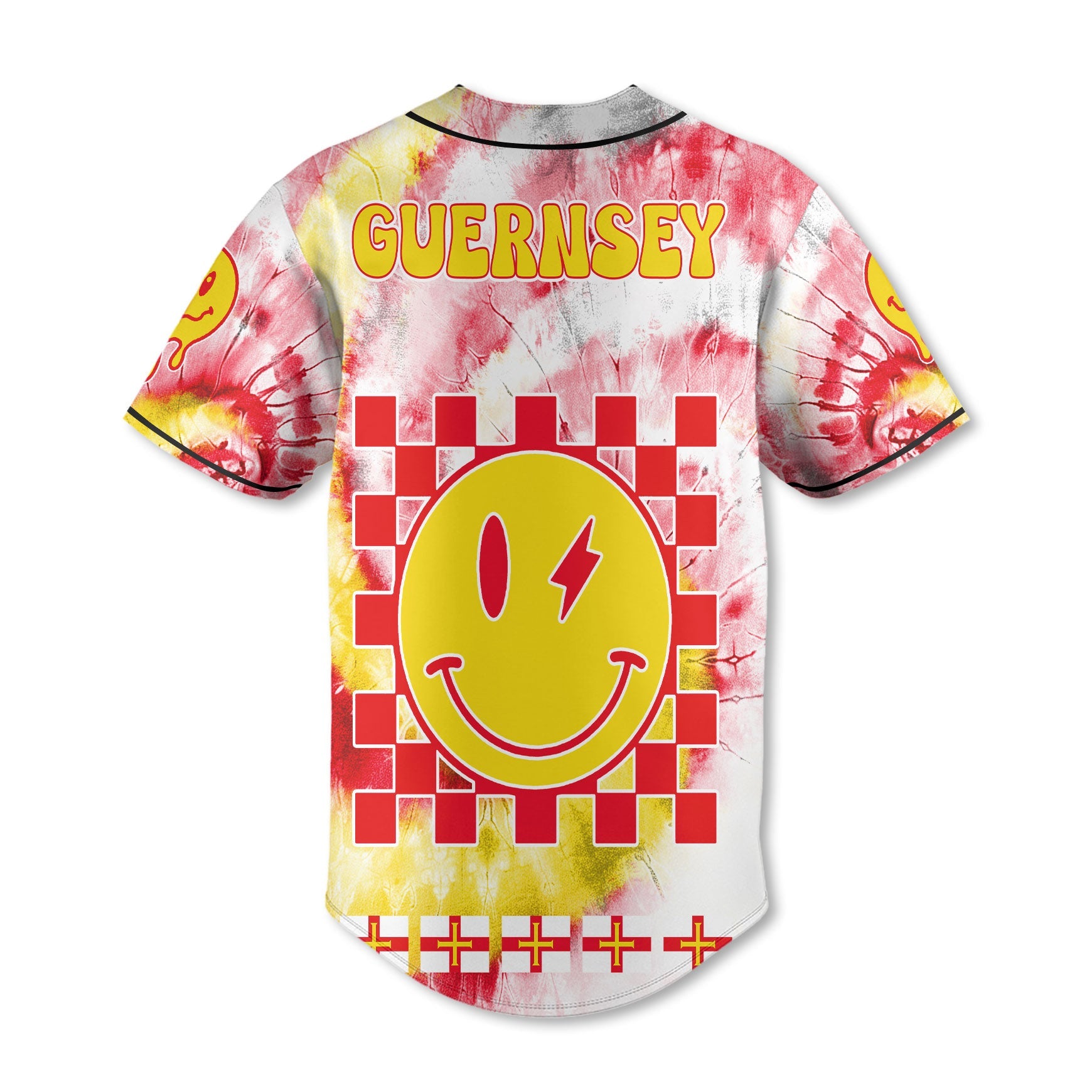 Guernsey Baseball Jersey Custom Tie Dye Style 3