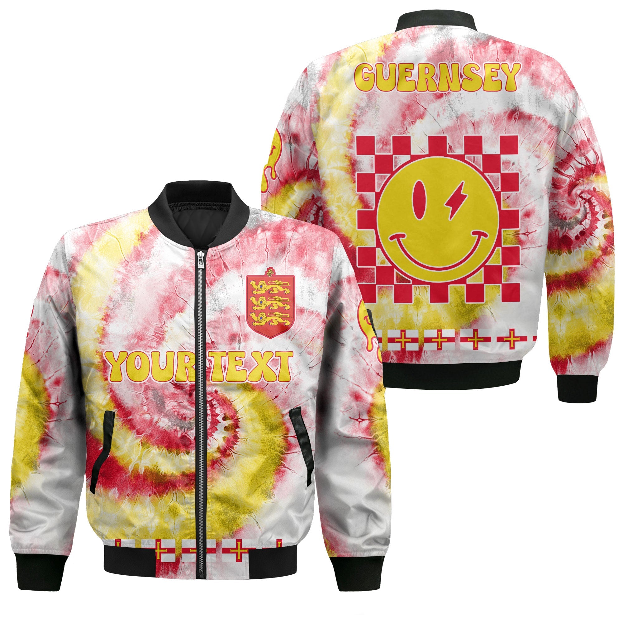 Guernsey Bomber Jacket Custom Tie Dye Style 1