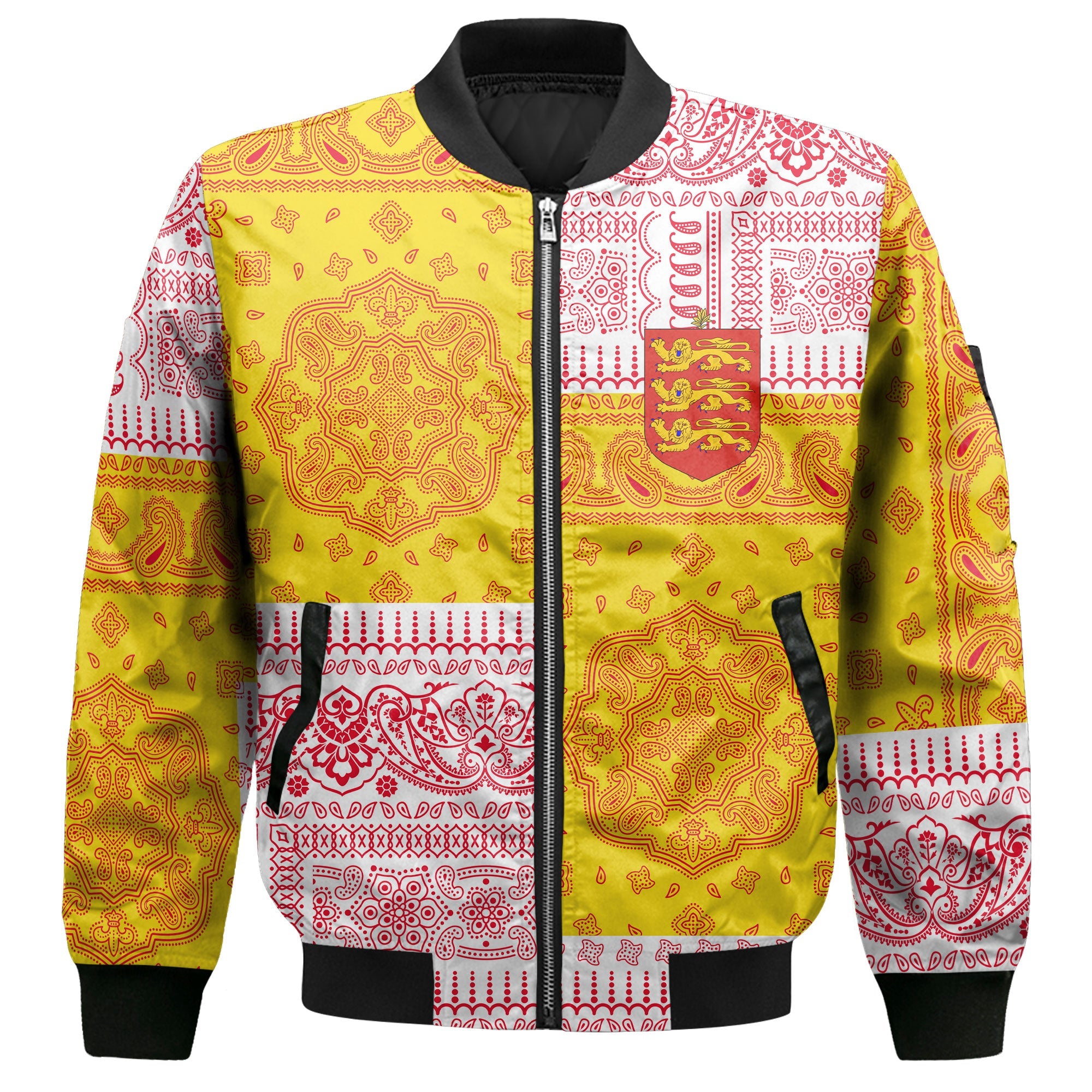 Guernsey Bomber Jacket Flag And Paisley Basic Style 2