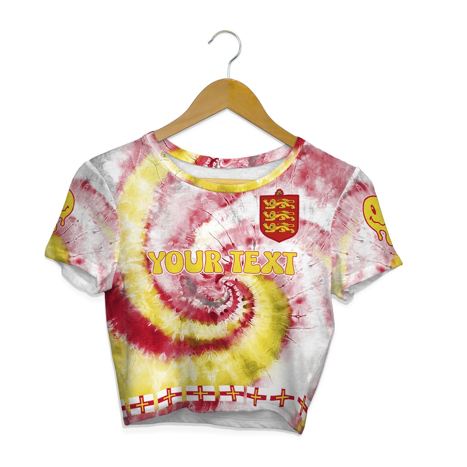 Guernsey Croptop T Shirt Custom Tie Dye Style 1