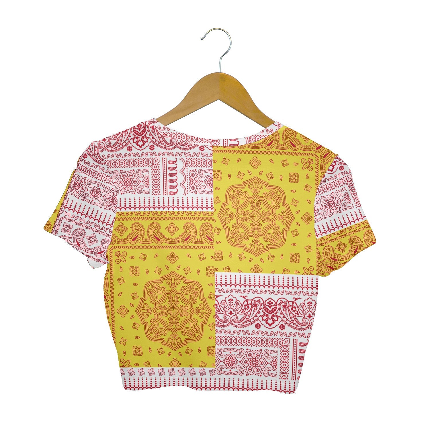 Guernsey Croptop T Shirt Flag And Paisley Basic Style 2