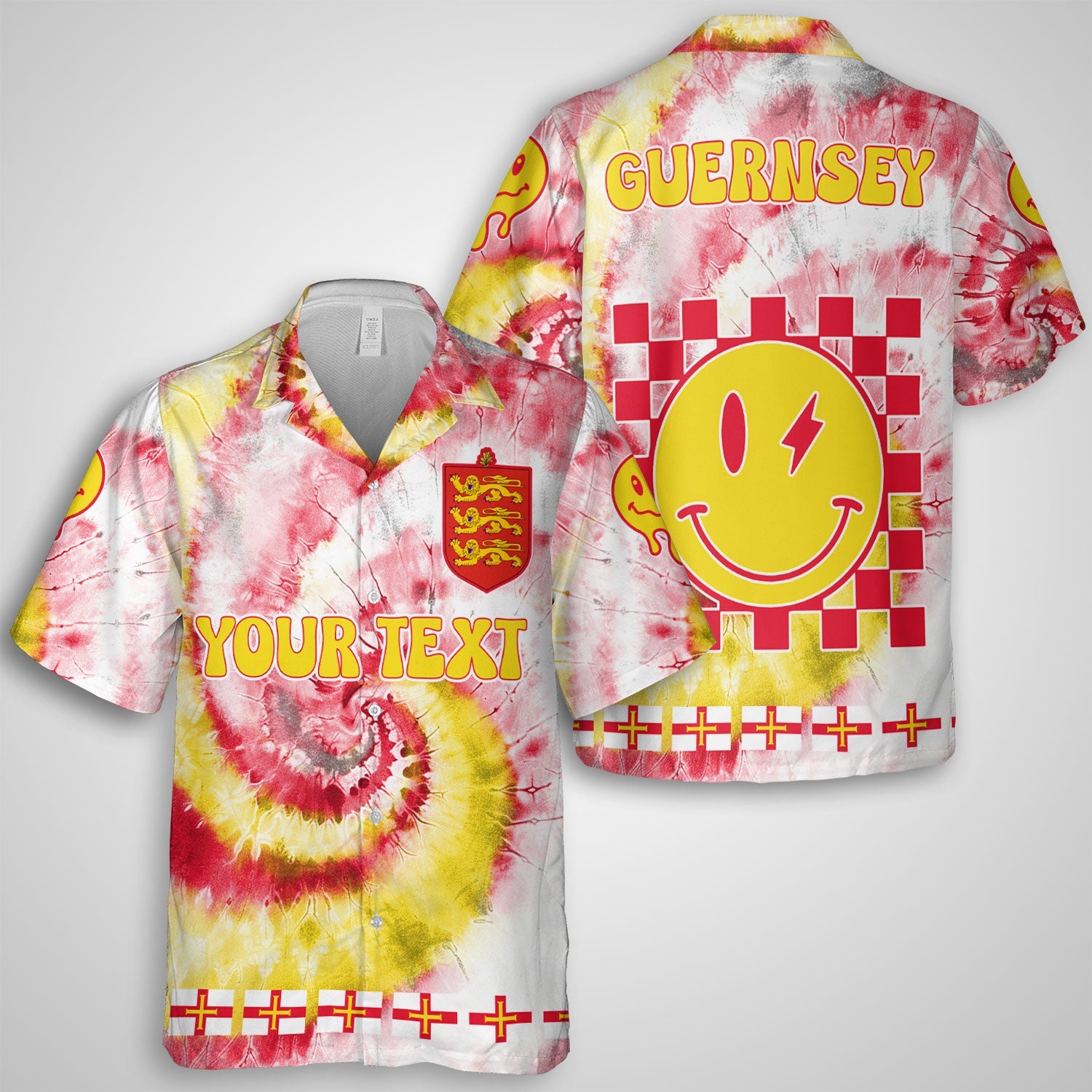 Guernsey Hawaiian Shirt Custom Tie Dye Style 1