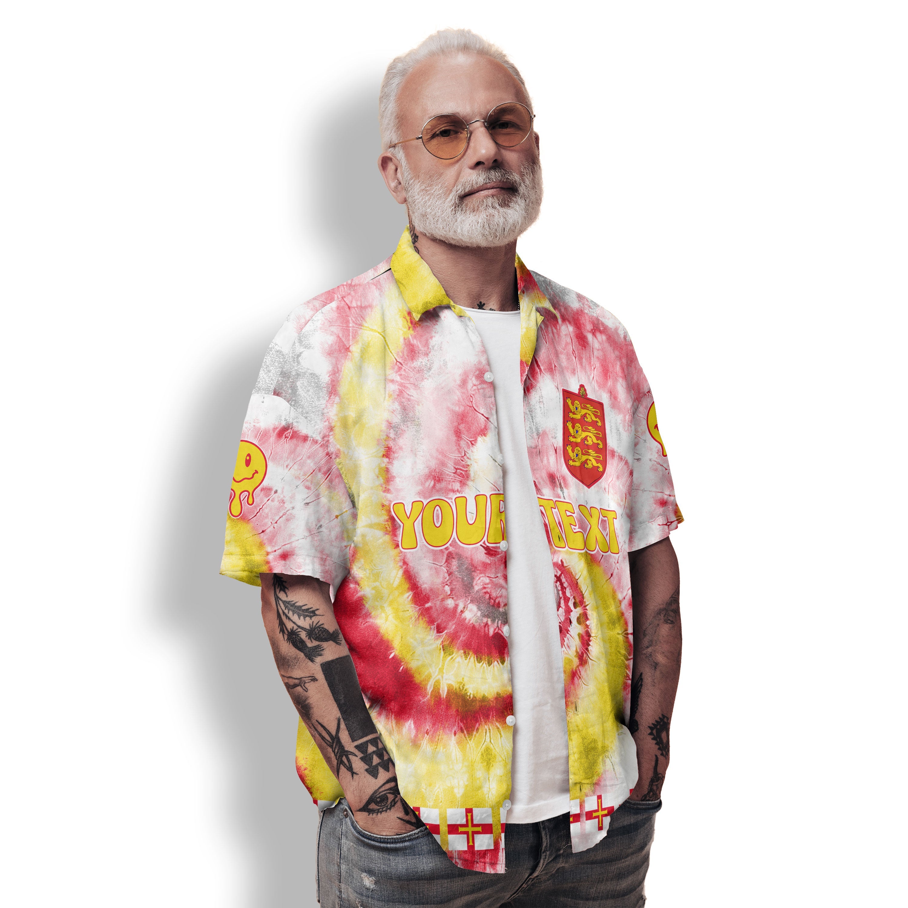 Guernsey Hawaiian Shirt Custom Tie Dye Style 3