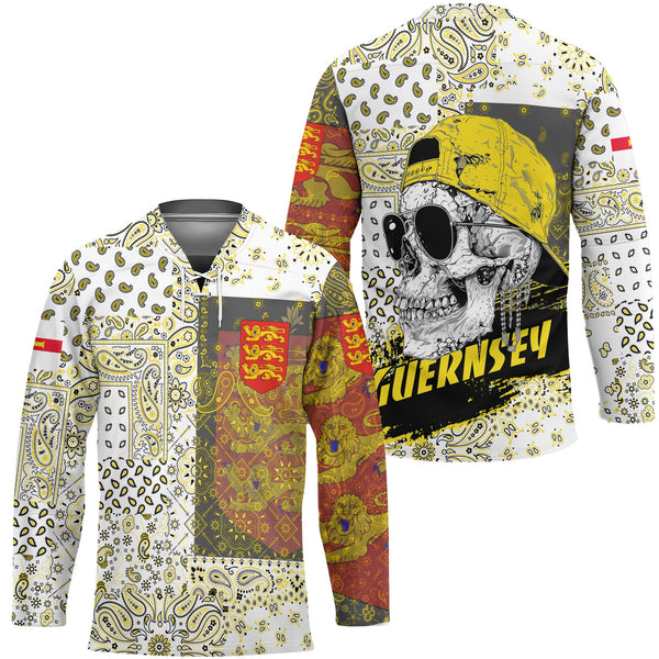 Guernsey Hockey Jersey Paisley Flag And Skull Style 1