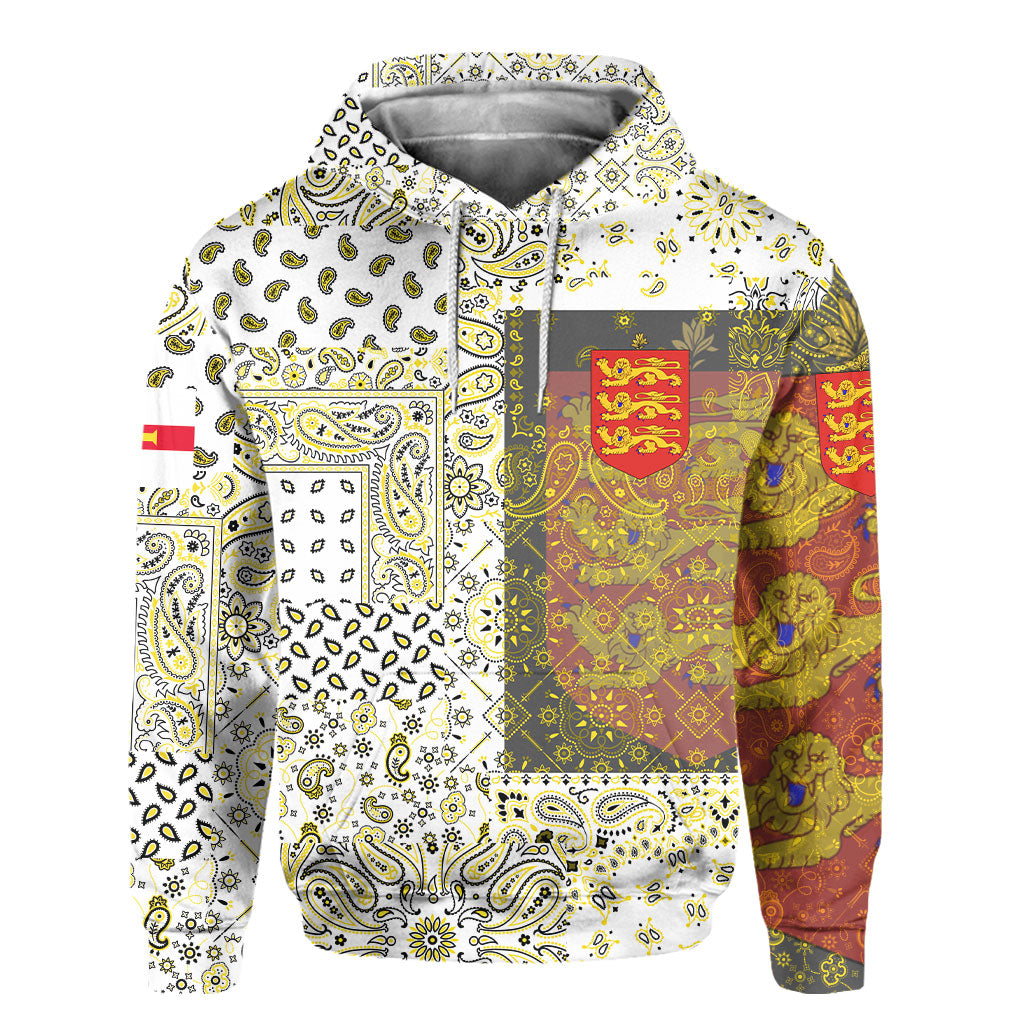 Guernsey Hoodie Paisley Flag And Skull Style 2