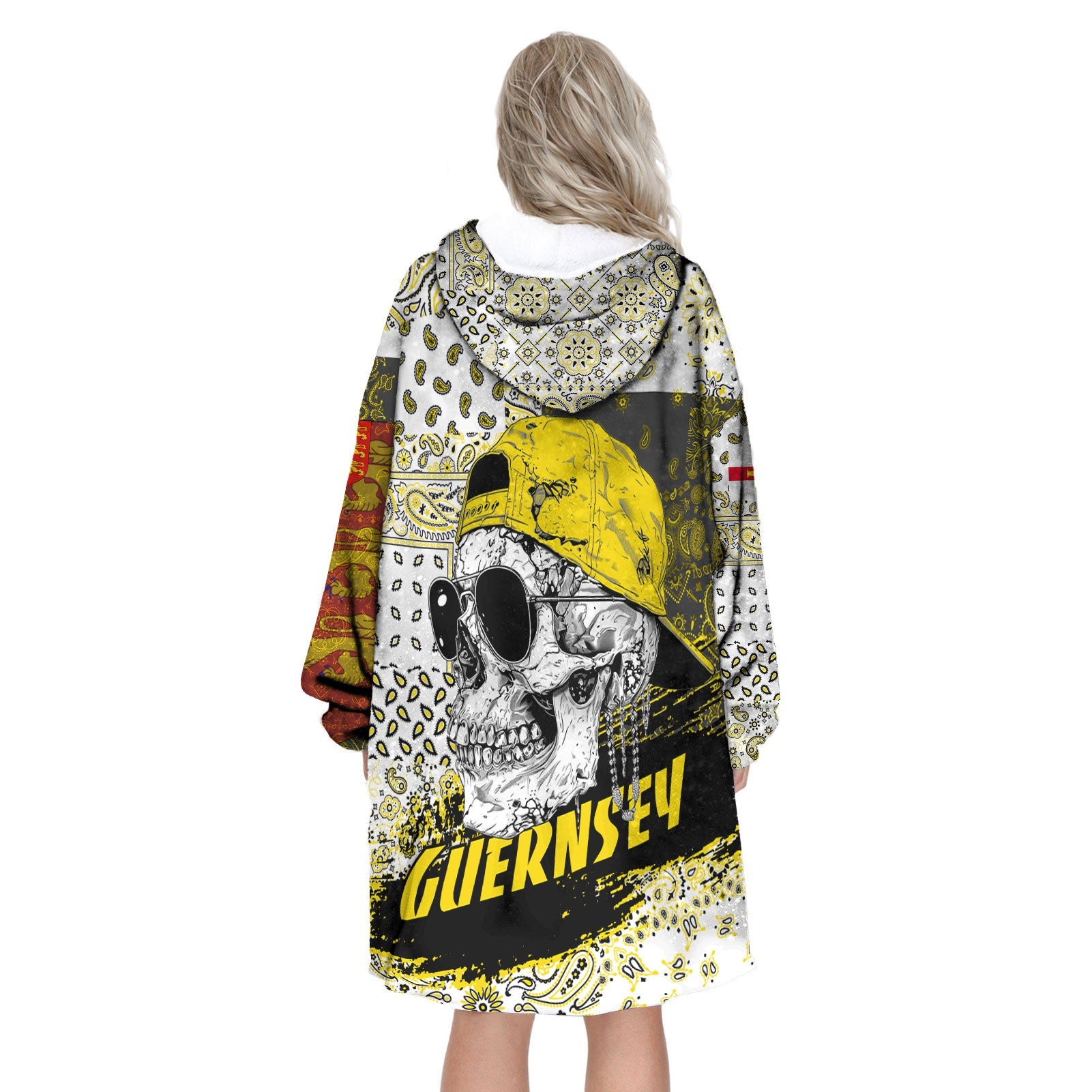 Guernsey Hoodie Blanket Paisley Flag And Skull Style 4