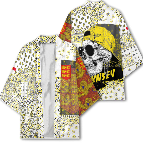 Guernsey Kimono Paisley Flag And Skull Style 2