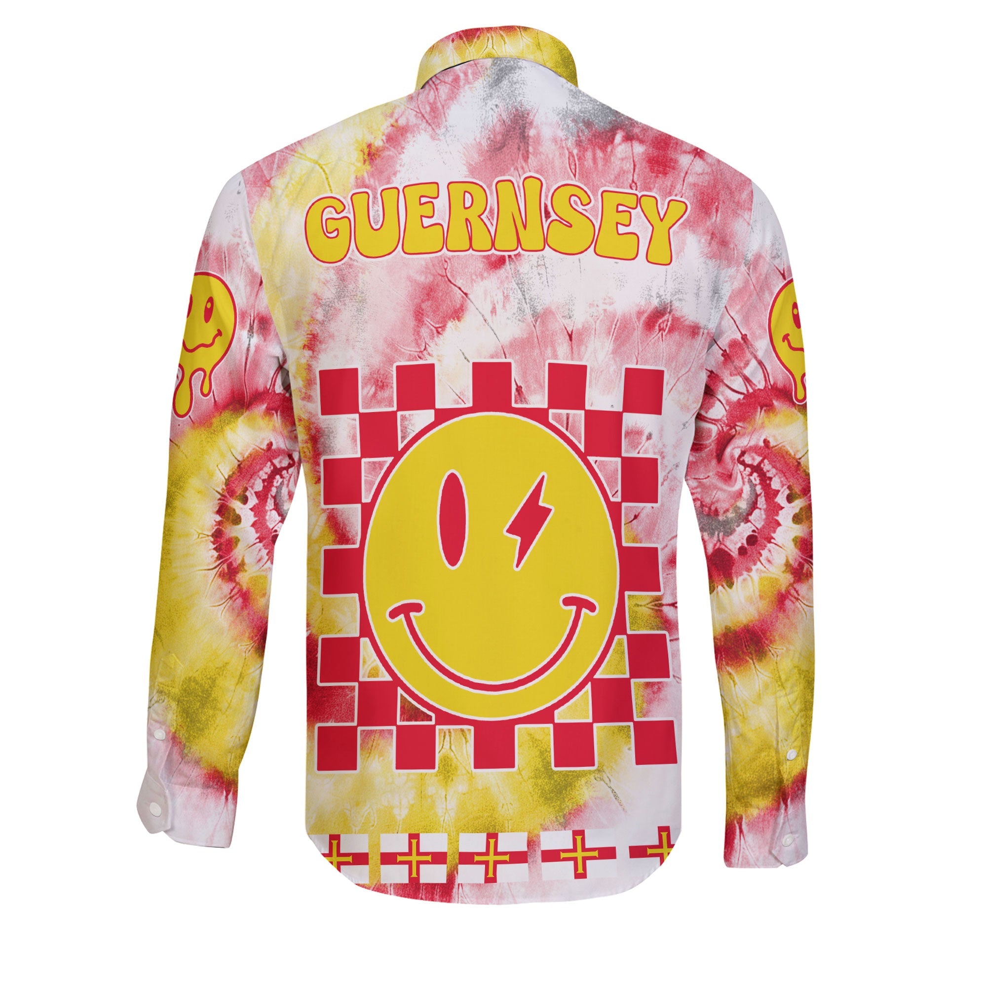 Guernsey Long Sleeve Button Shirt Custom Tie Dye Style 2