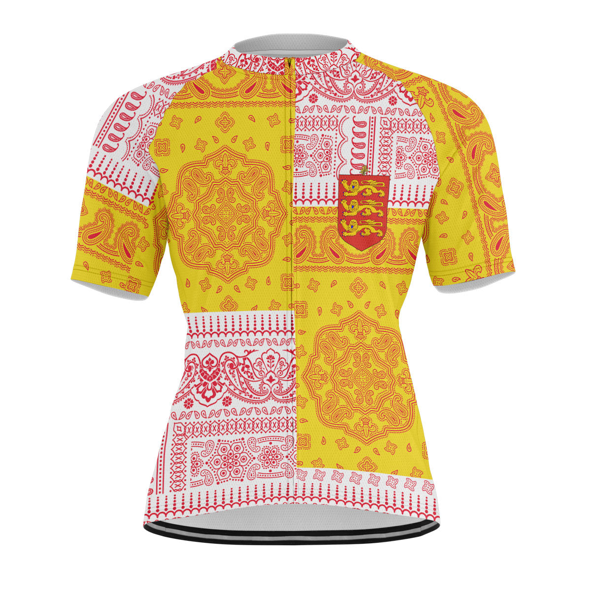 Guernsey Men Cycling Jersey Flag And Paisley Basic Style 1