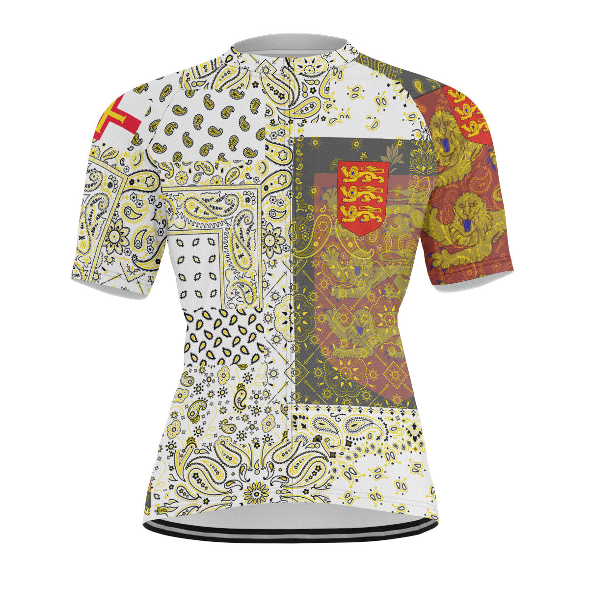 Guernsey Men Cycling Jersey Paisley Flag And Skull Style 1