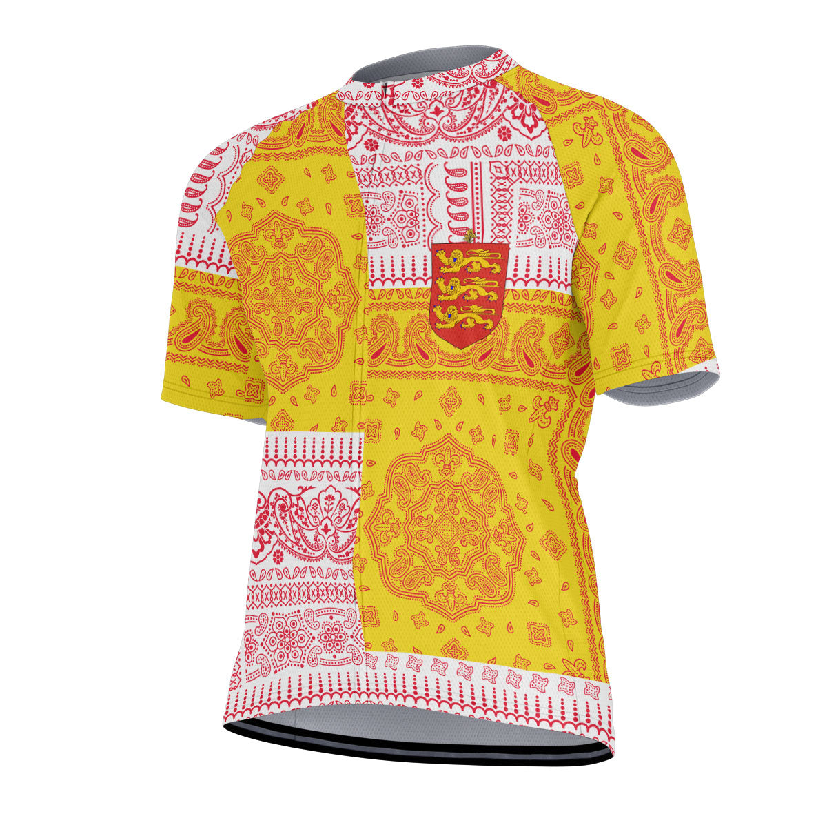 Guernsey Men Cycling Jersey Flag And Paisley Basic Style 2