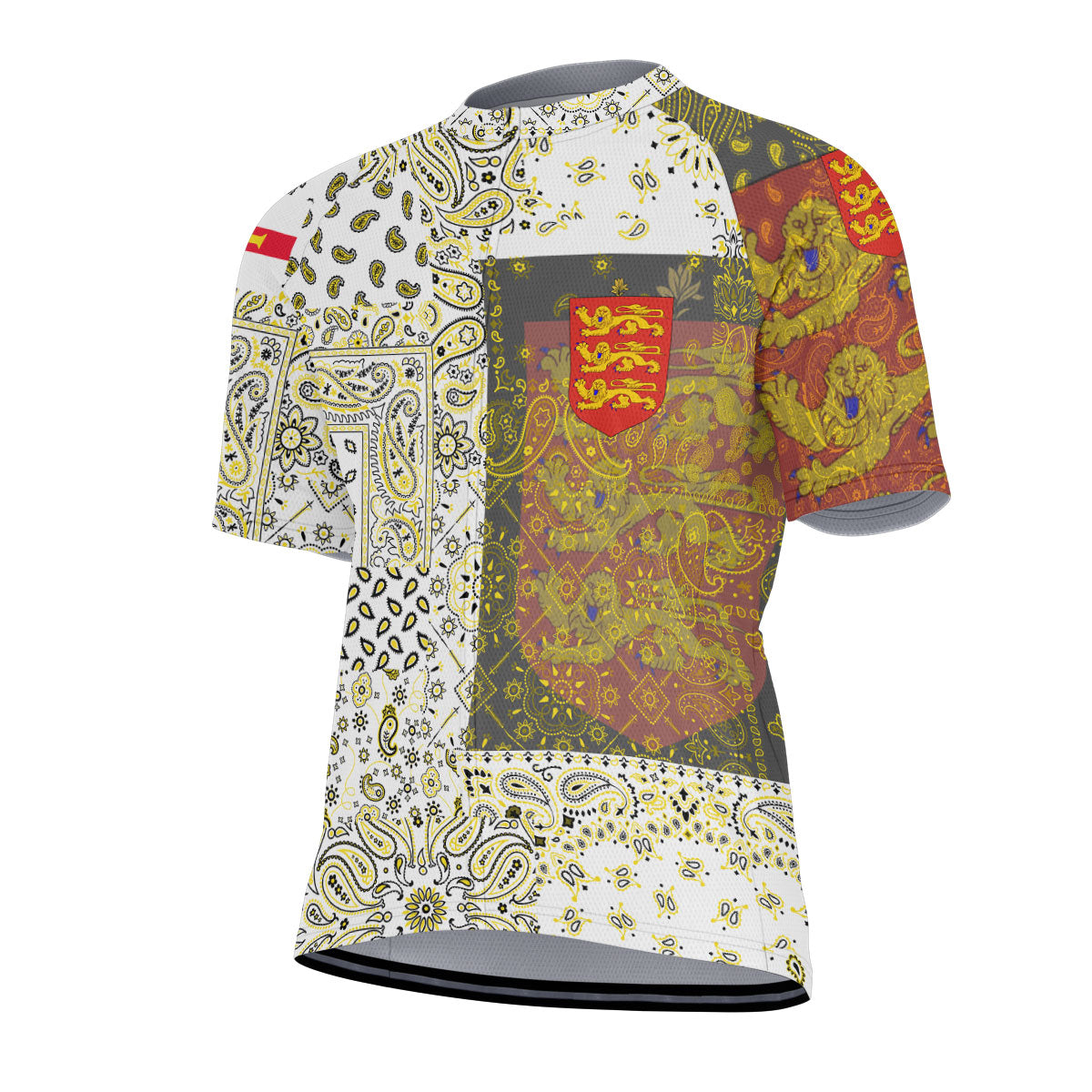 Guernsey Men Cycling Jersey Paisley Flag And Skull Style 2