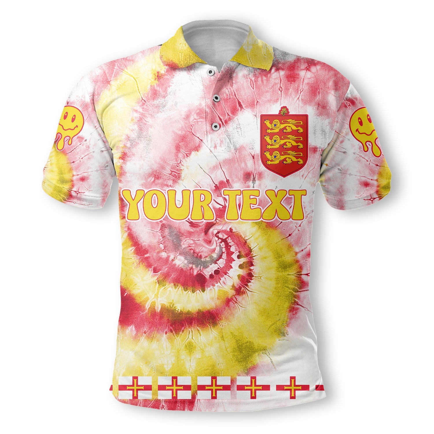 Guernsey Polo Shirt Custom Tie Dye Style 2