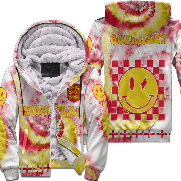 Guernsey Sherpa Hoodie Custom Tie Dye Style 1