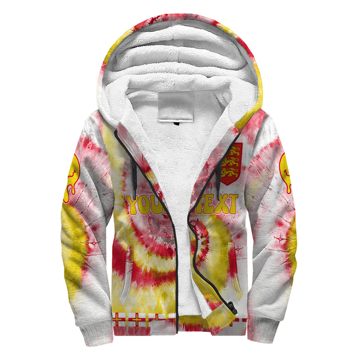 Guernsey Sherpa Hoodie Custom Tie Dye Style 3