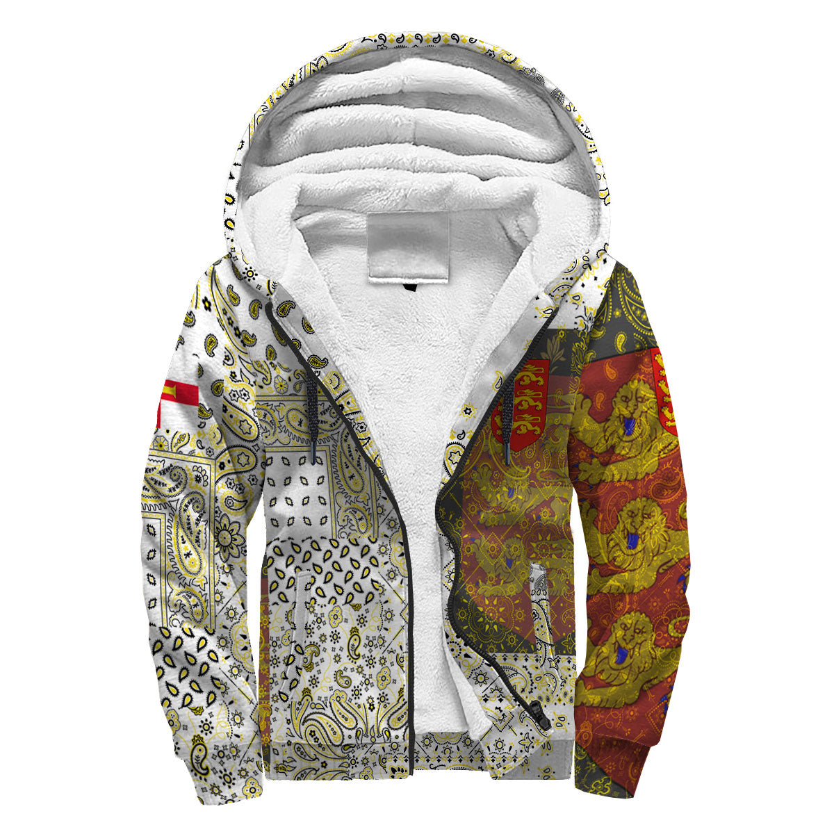 Guernsey Sherpa Hoodie Paisley Flag And Skull Style 3