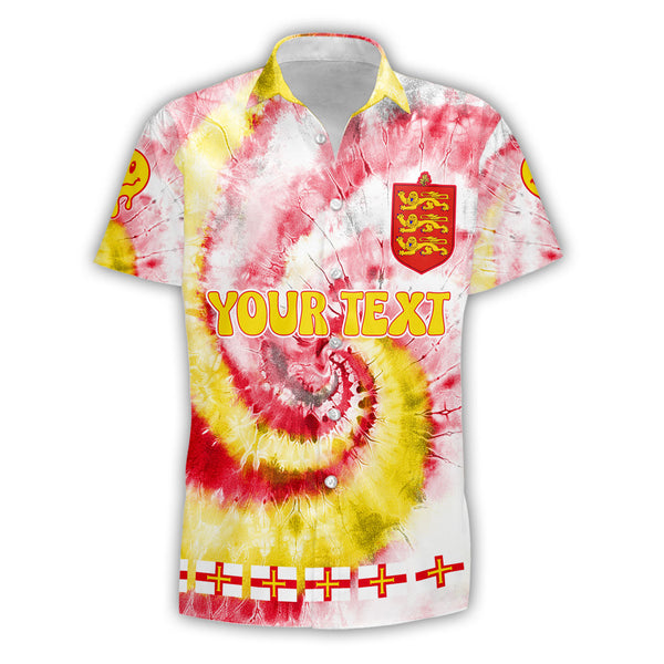 Guernsey Short Sleeve Shirt Custom Tie Dye Style 1