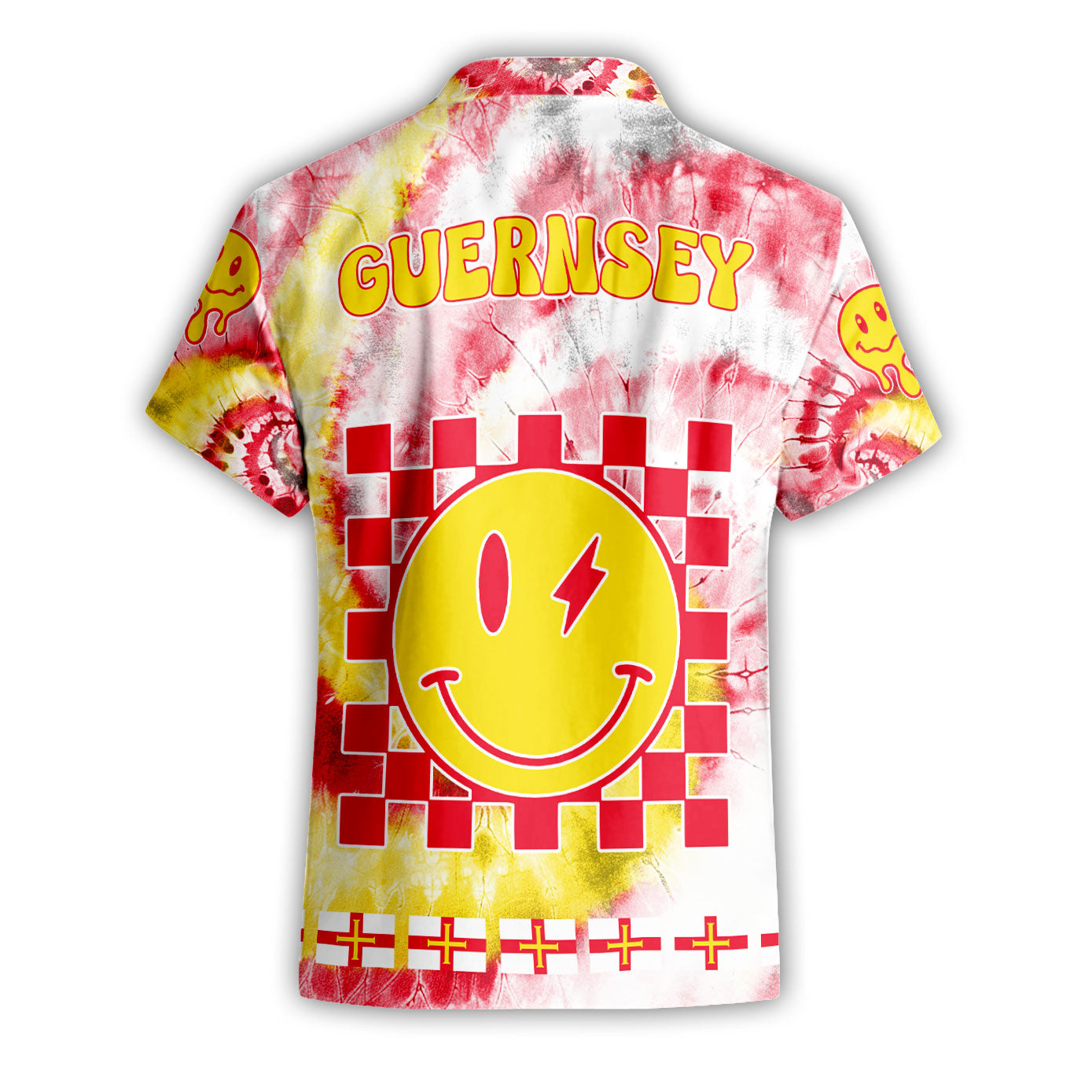 Guernsey Short Sleeve Shirt Custom Tie Dye Style 2