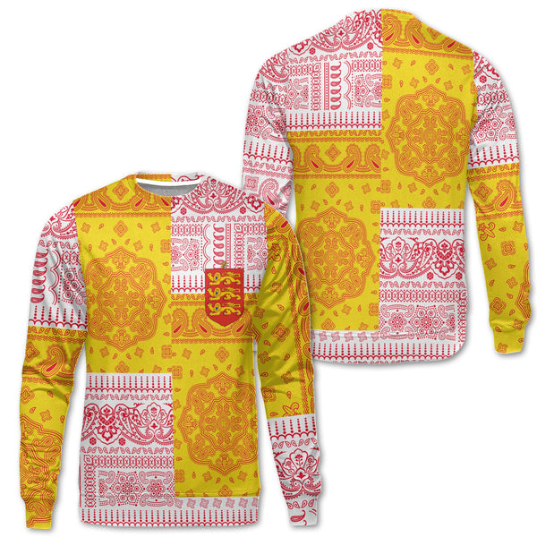 Guernsey Sweatshirt Flag And Paisley Basic Style 1