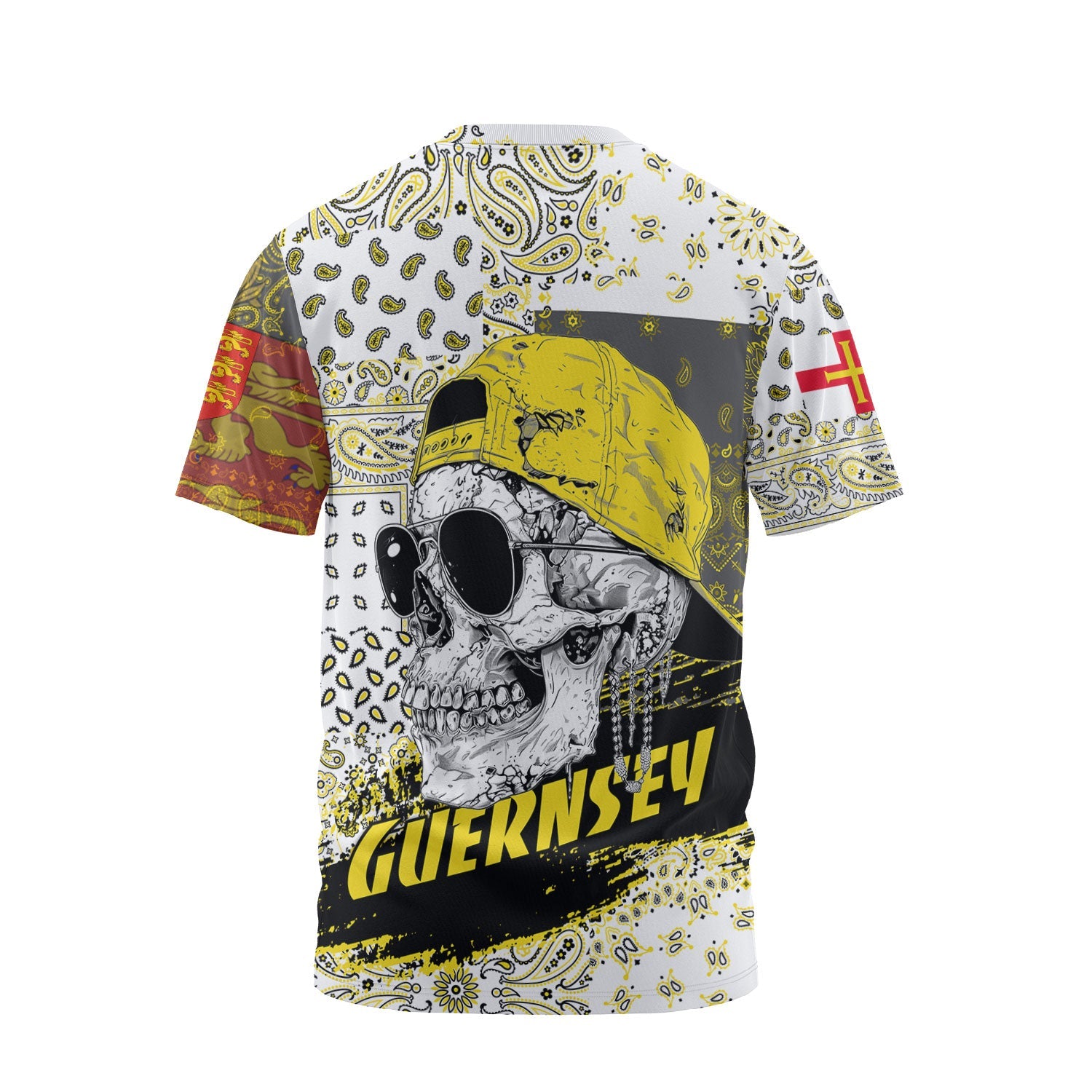 Guernsey T Shirt Paisley Flag And Skull Style 2