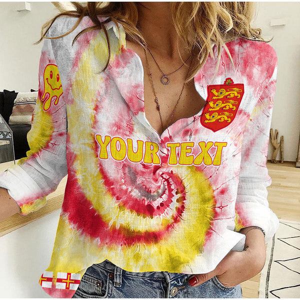 Guernsey Women Casual Shirt Custom Tie Dye Style 1