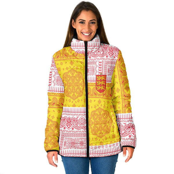 Guernsey Women Padded Jacket Flag And Paisley Basic Style 1