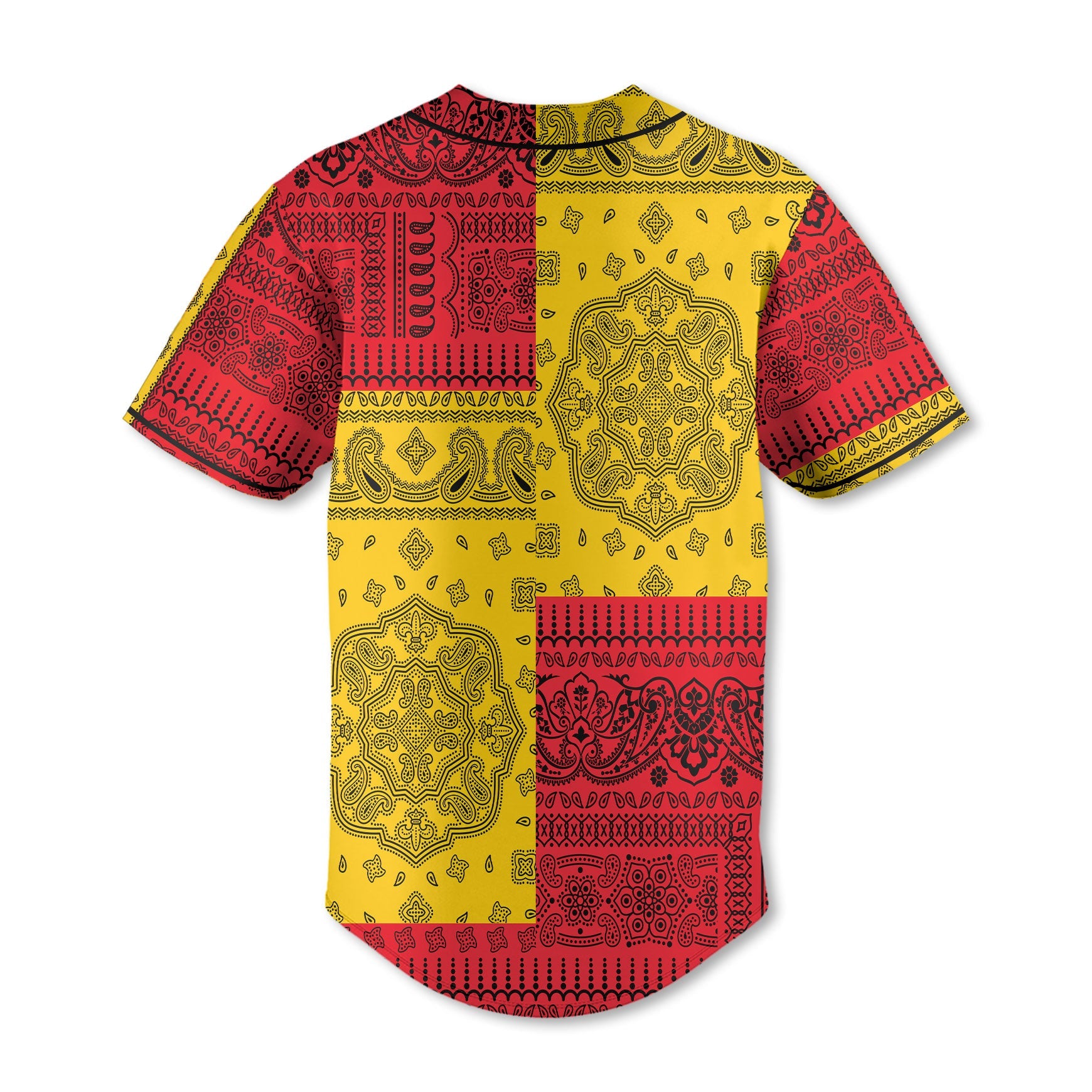 Guyana Baseball Jersey Flag And Paisley Basic Style 3