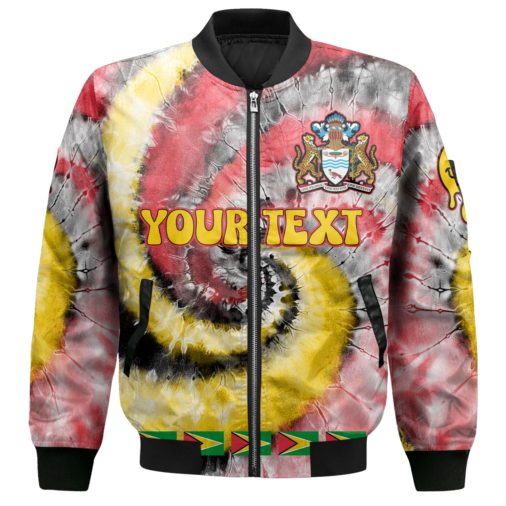 Guyana Bomber Jacket Custom Tie Dye Style 2