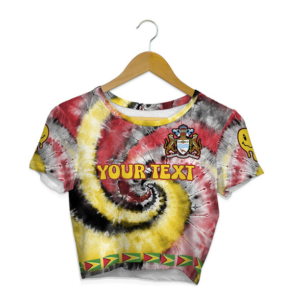 Guyana Croptop T Shirt Custom Tie Dye Style 1