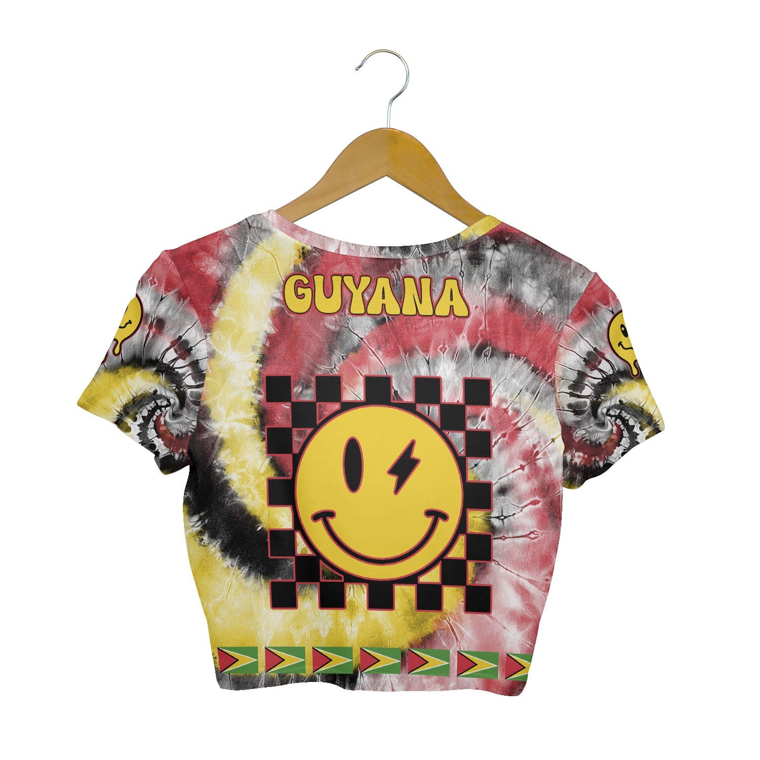 Guyana Croptop T Shirt Custom Tie Dye Style 2