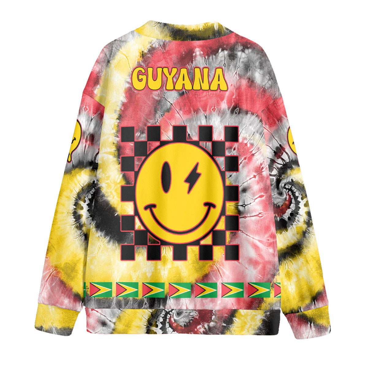 Guyana Fleece Cardigan Custom Tie Dye Style 2