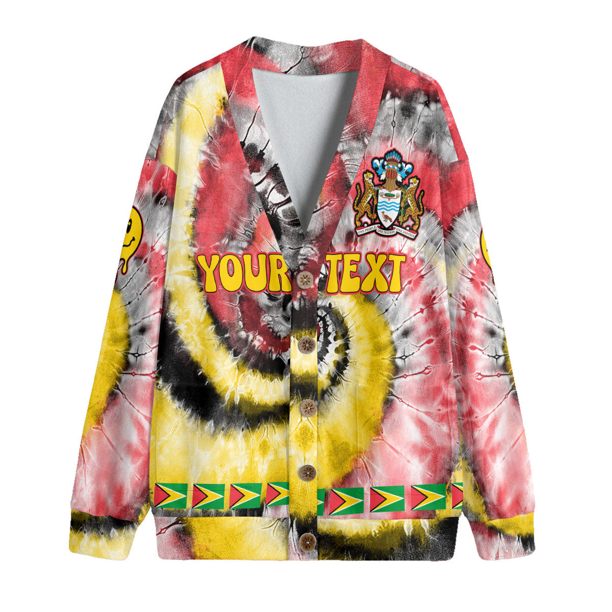 Guyana Fleece Cardigan Custom Tie Dye Style 4