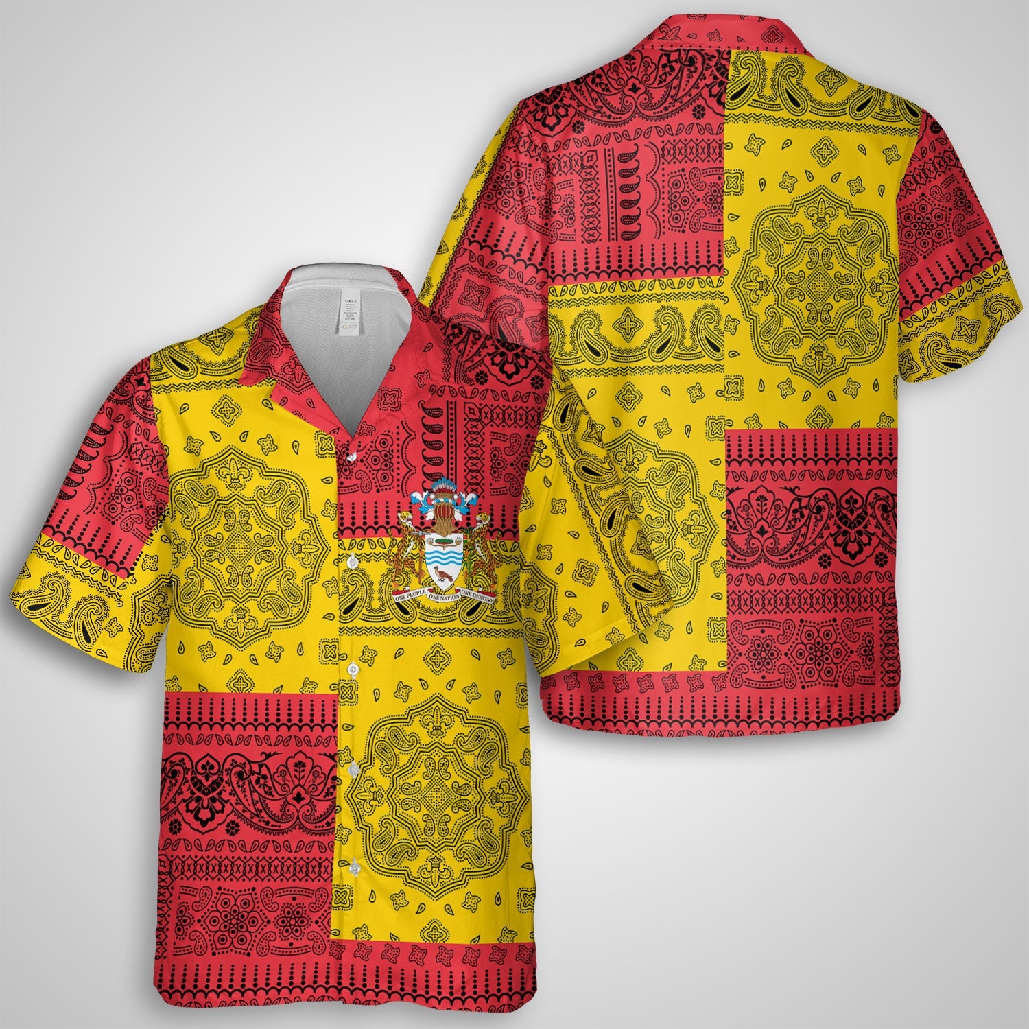 Guyana Hawaiian Shirt Flag And Paisley Basic Style 1