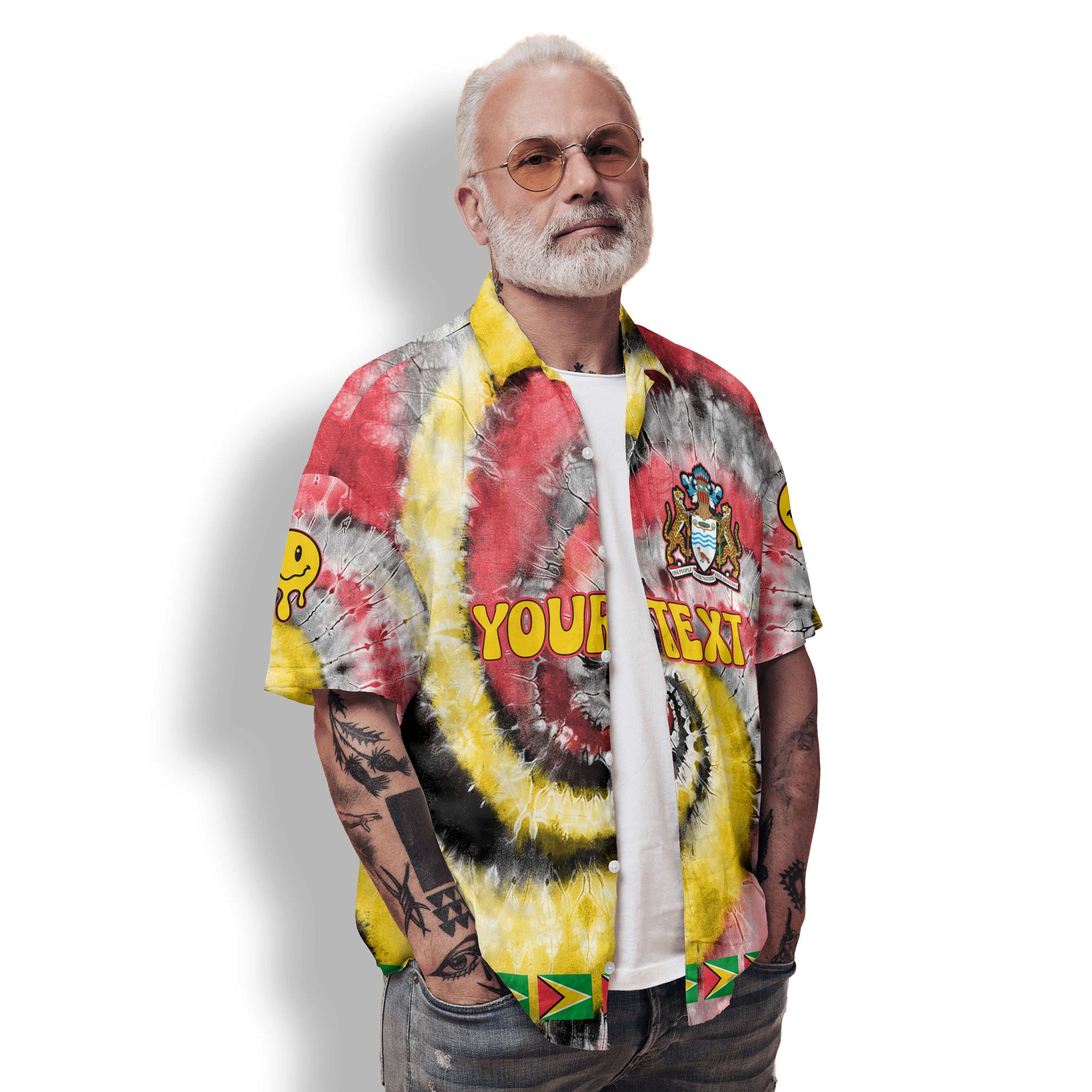 Guyana Hawaiian Shirt Custom Tie Dye Style 2