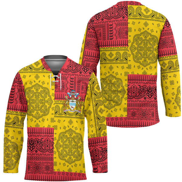 Guyana Hockey Jersey Flag And Paisley Basic Style 1