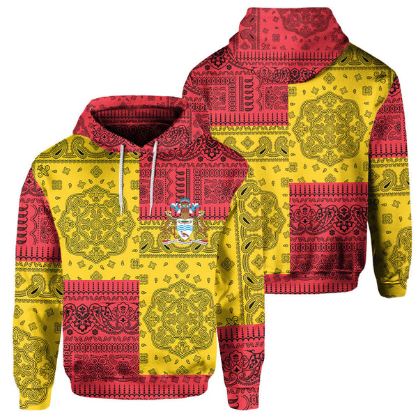 Guyana Hoodie Flag And Paisley Basic Style 1