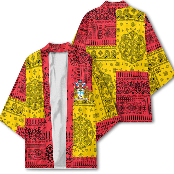 Guyana Kimono Flag And Paisley Basic Style 1