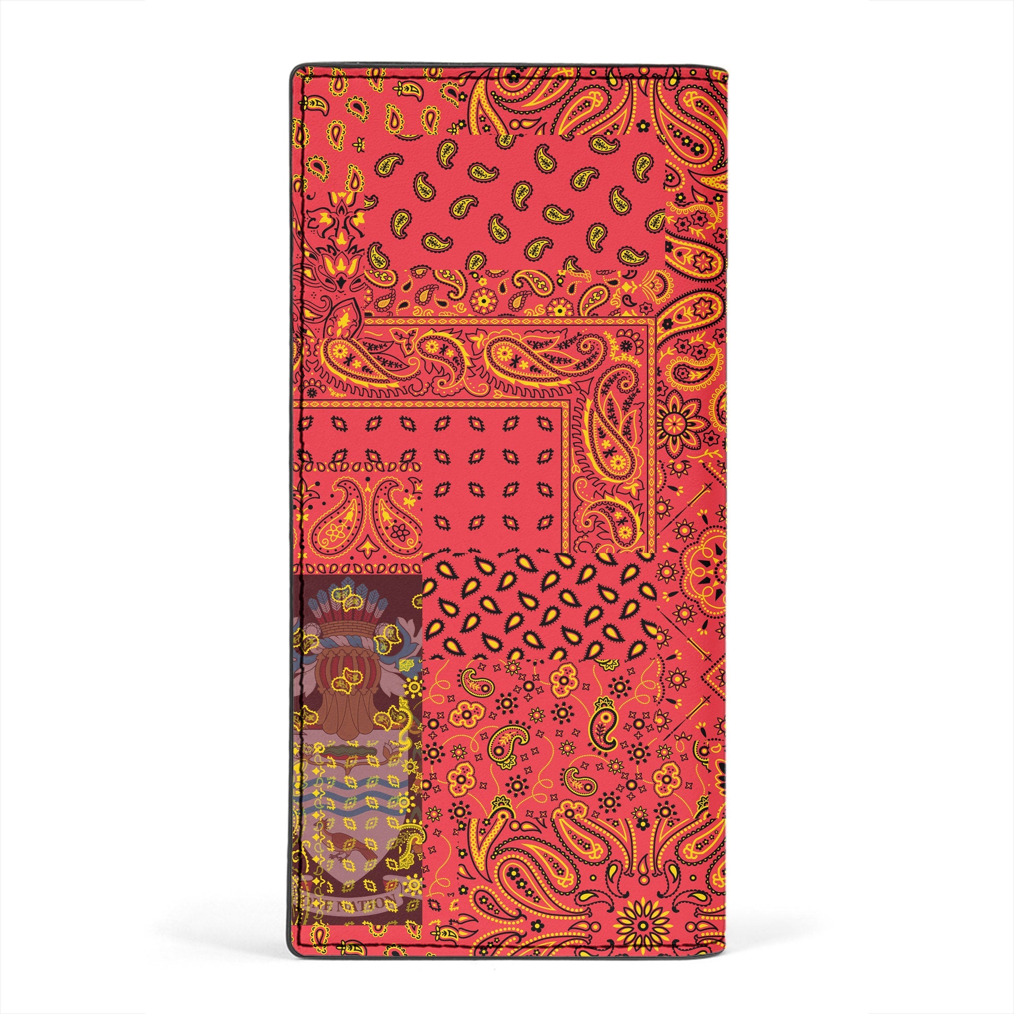 Guyana Leather Wallet Paisley Flag And Skull Style 2