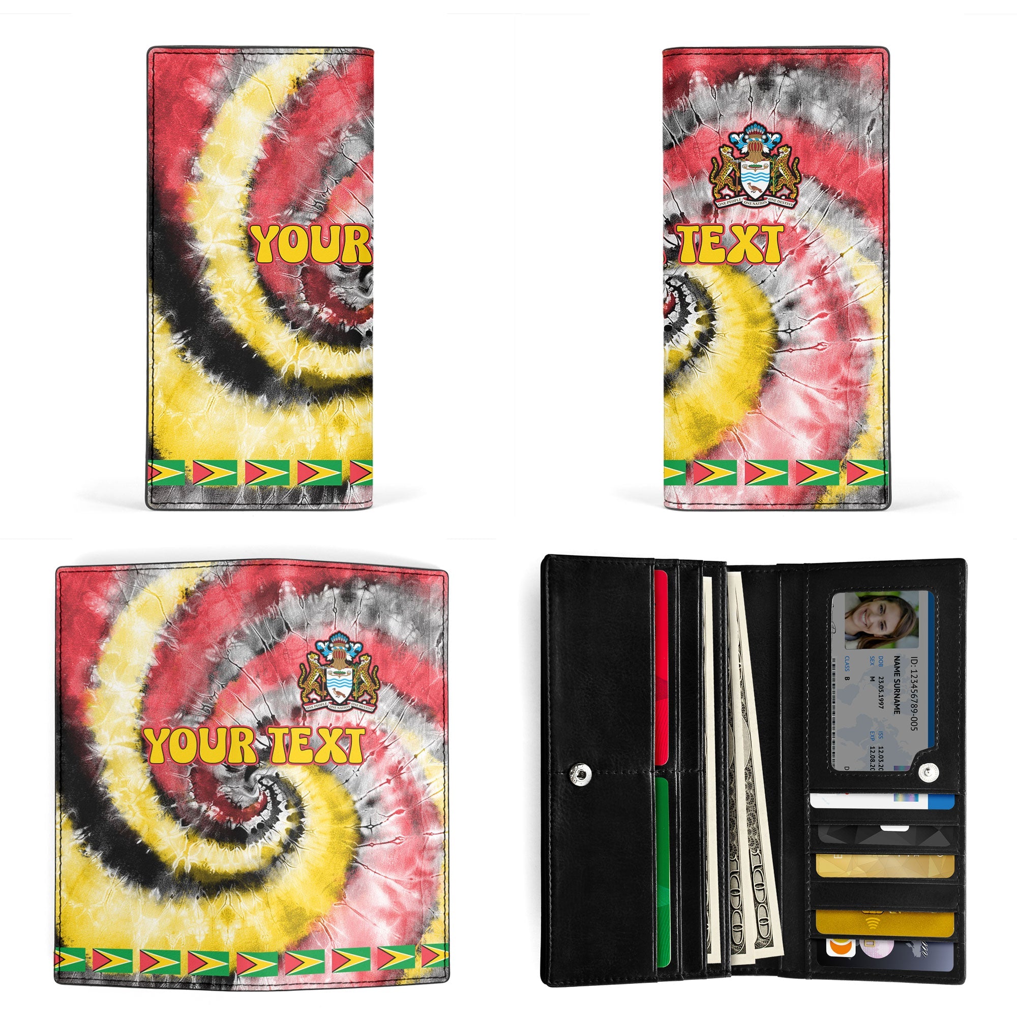 Guyana Leather Wallet Custom Tie Dye Style 3