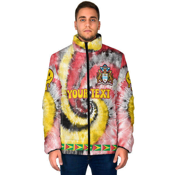 Guyana Men Padded Jacket Custom Tie Dye Style 1