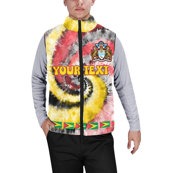 Guyana Men Padded Jacket Vest Custom Tie Dye Style 1