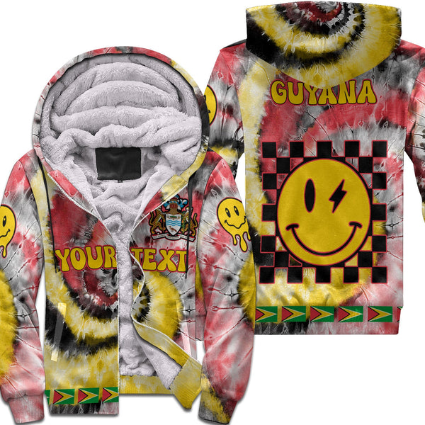 Guyana Sherpa Hoodie Custom Tie Dye Style 1