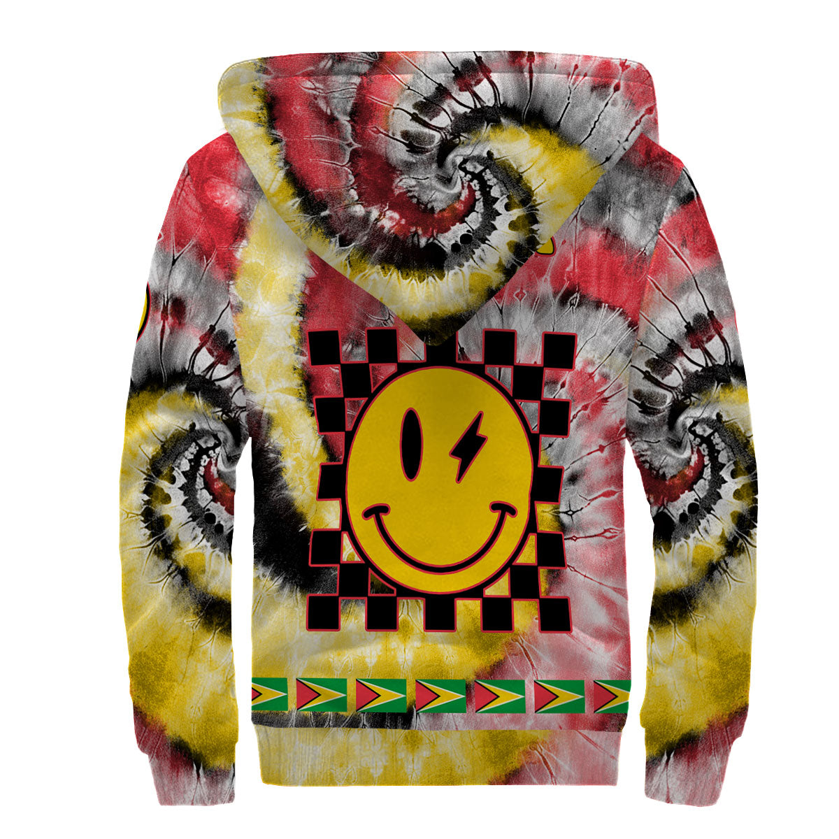 Guyana Sherpa Hoodie Custom Tie Dye Style 2