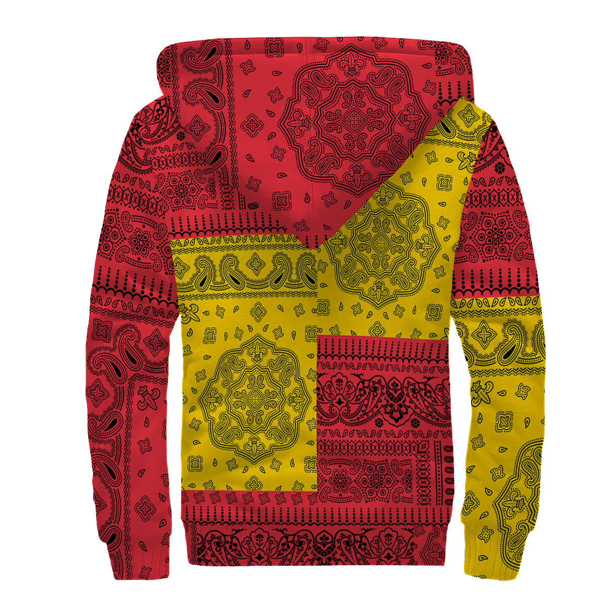 Guyana Sherpa Hoodie Flag And Paisley Basic Style 2