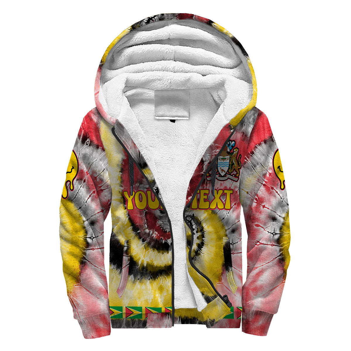 Guyana Sherpa Hoodie Custom Tie Dye Style 3