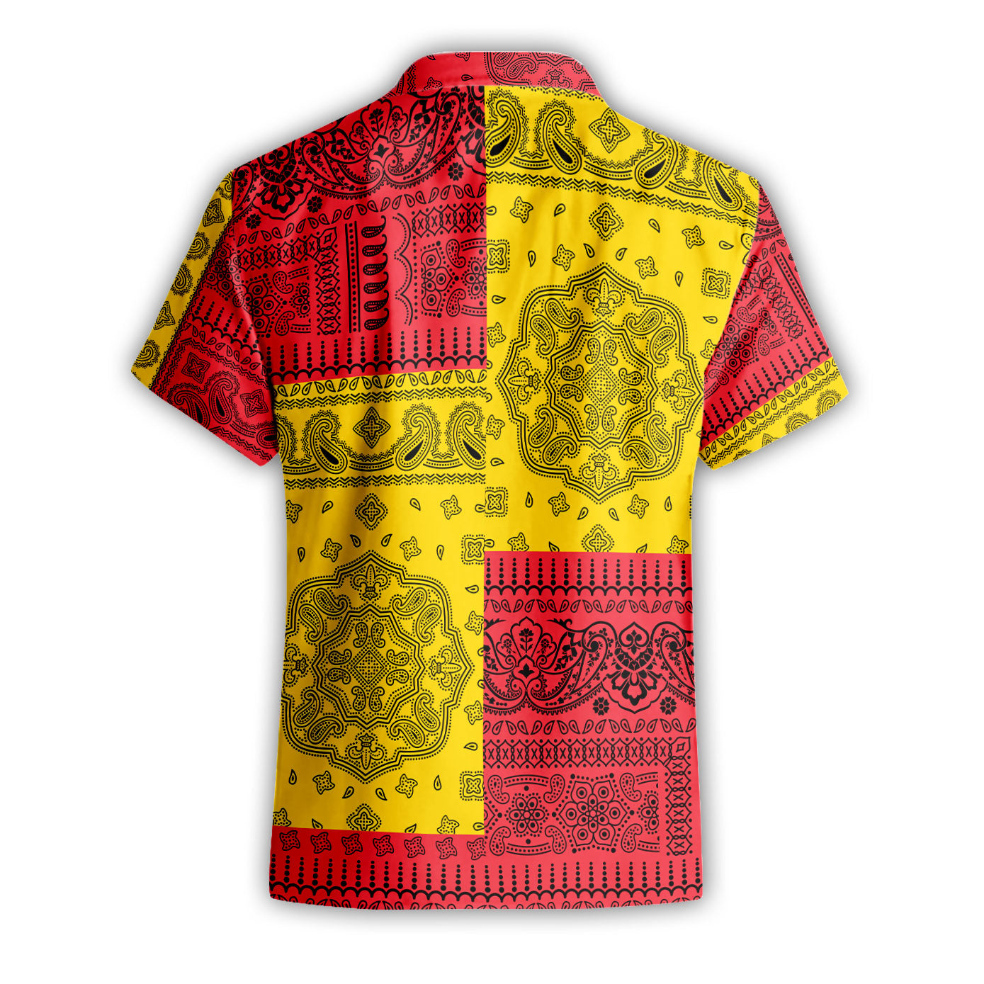 Guyana Short Sleeve Shirt Flag And Paisley Basic Style 3