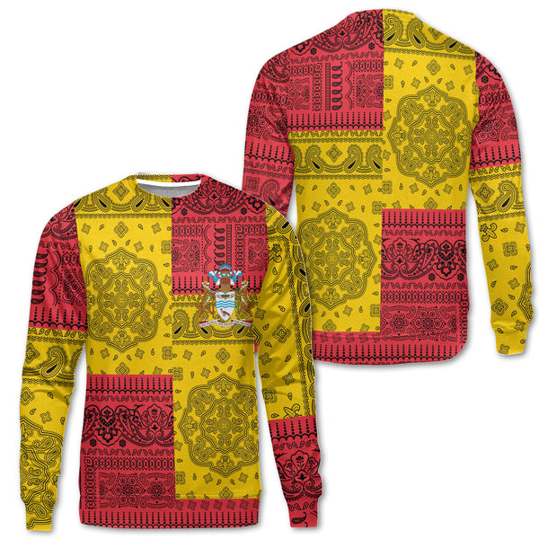 Guyana Sweatshirt Flag And Paisley Basic Style 1