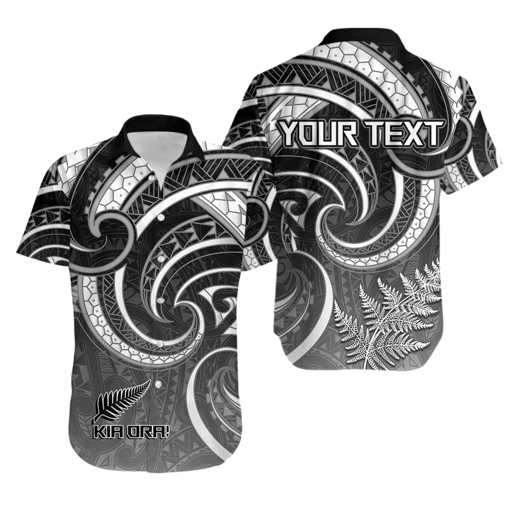 Custom New Zealand Hawaiian Shirt Maori Rugby Koru Mix Silver Fern Style - LH1