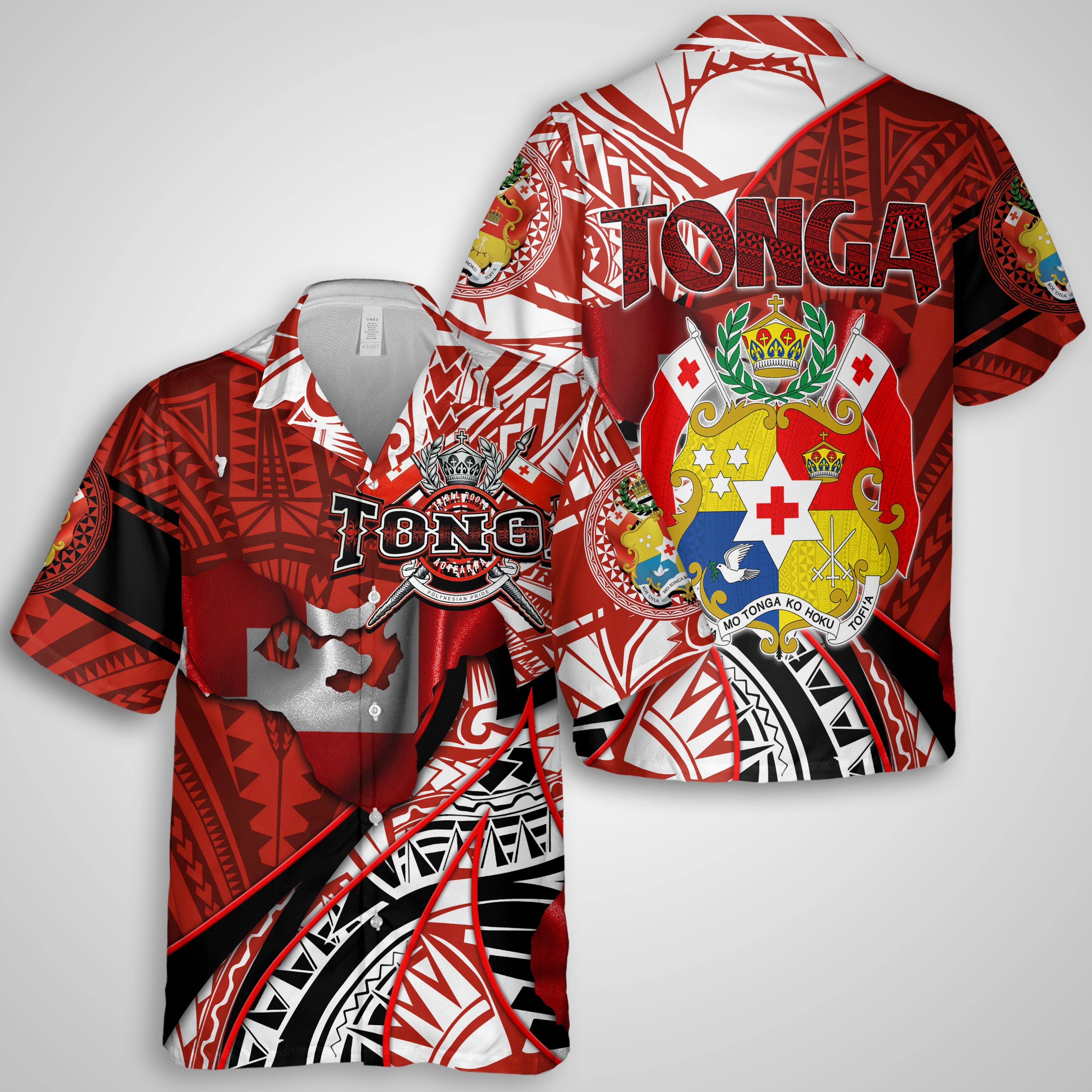 Tonga In My Heart Royal Coat Of Arms Hawaiian Dress & Shirt Matching Couple