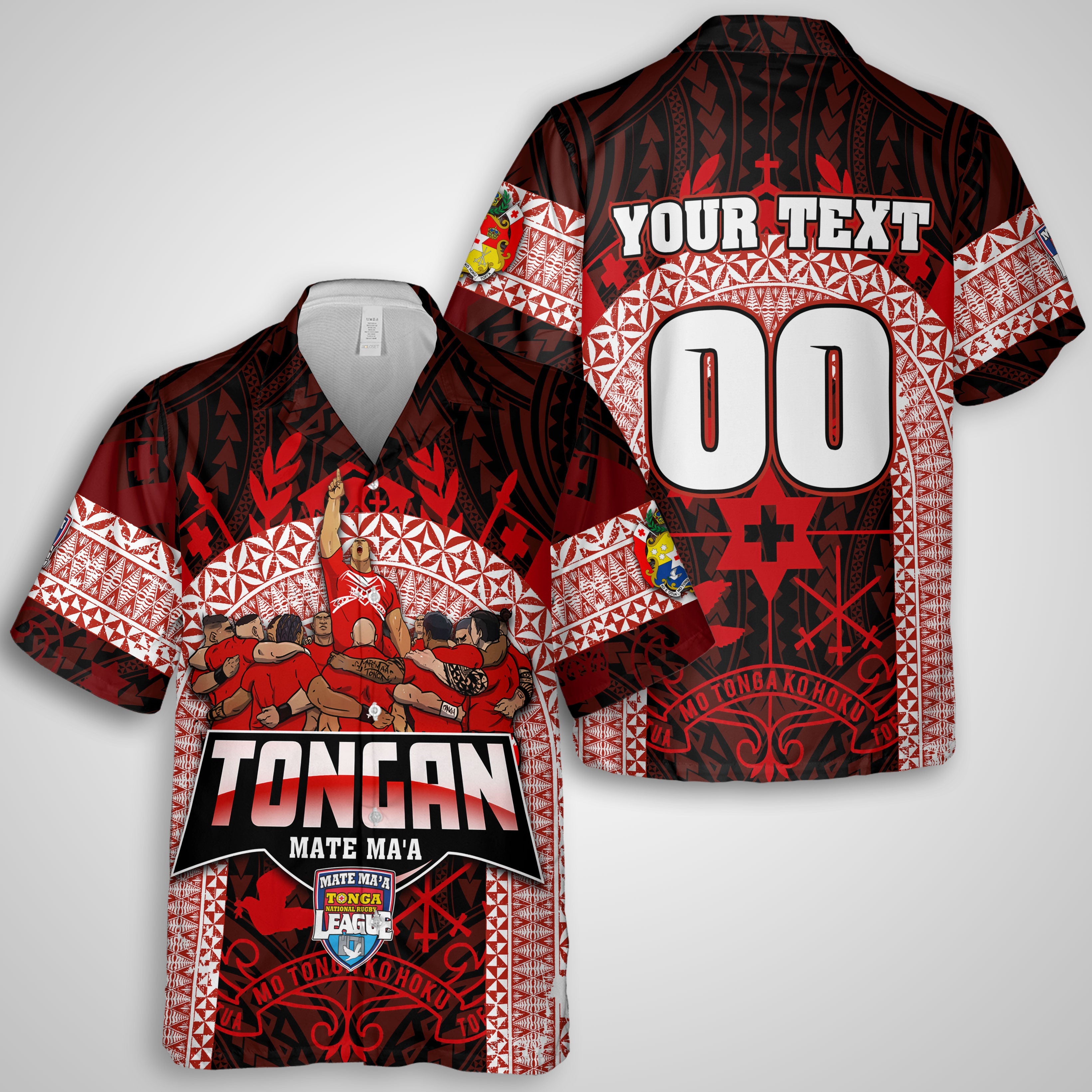 Custom Tonga Mate Ma'a Rugby League Hawaiian Dress & Shirt Matching Couple